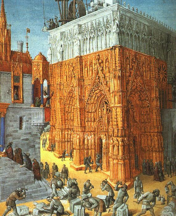 Jean Fouquet The Building of a Cathedral Spain oil painting art